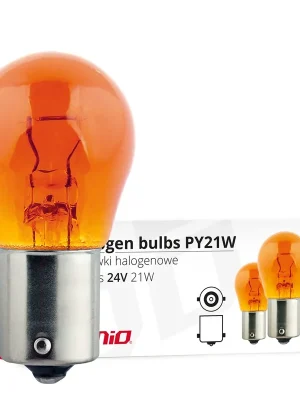 Amio 01005 Halogenové žárovky PY21W BA15s 24V 21W AMBER 10ks Časově Omezené
